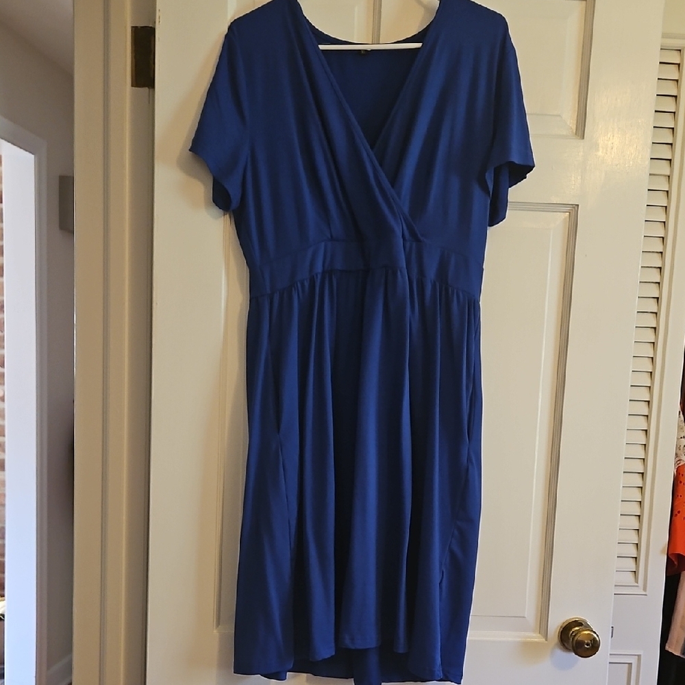 Elegant Blue Wrap Dress